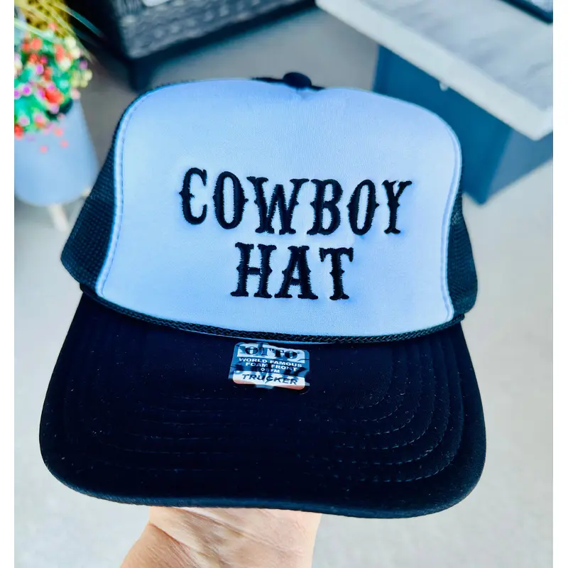 Cowboy Hat Embroidered Trucker Hat