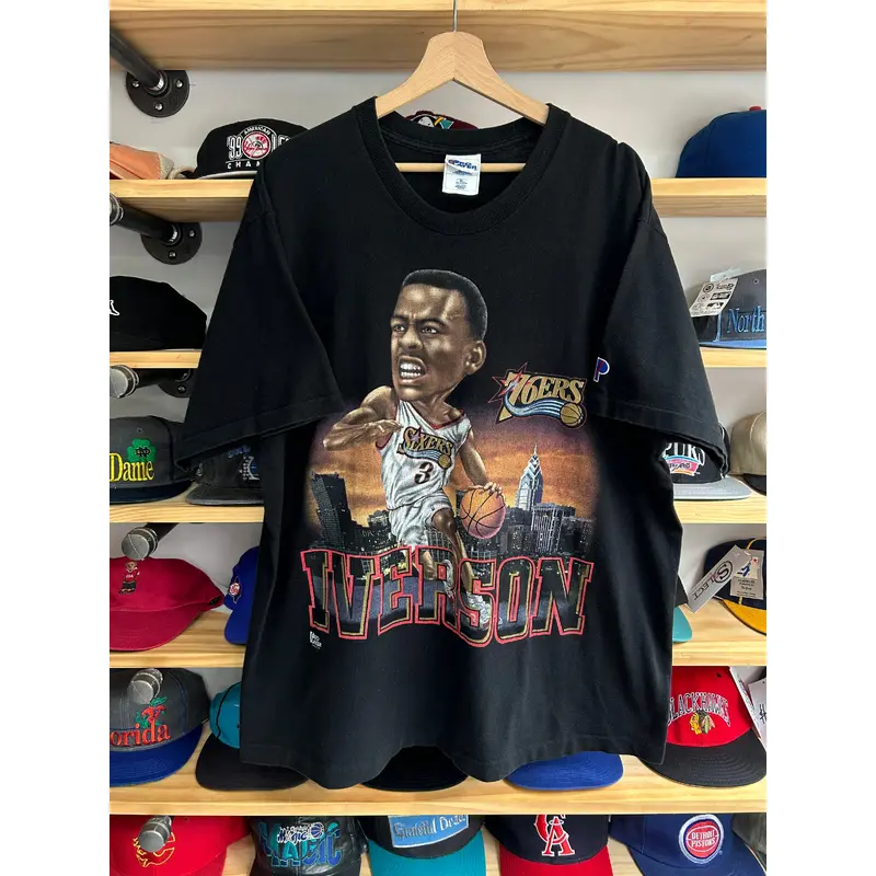 Vintage Pro Player Allen Iverson Caricature Tee XL