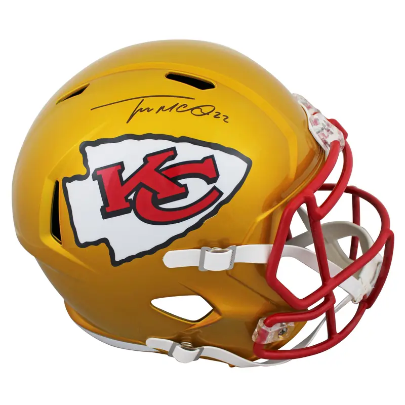 Chiefs Trent McDuffie Signed Flash Full Size Speed Rep Helmet BAS Witnessed