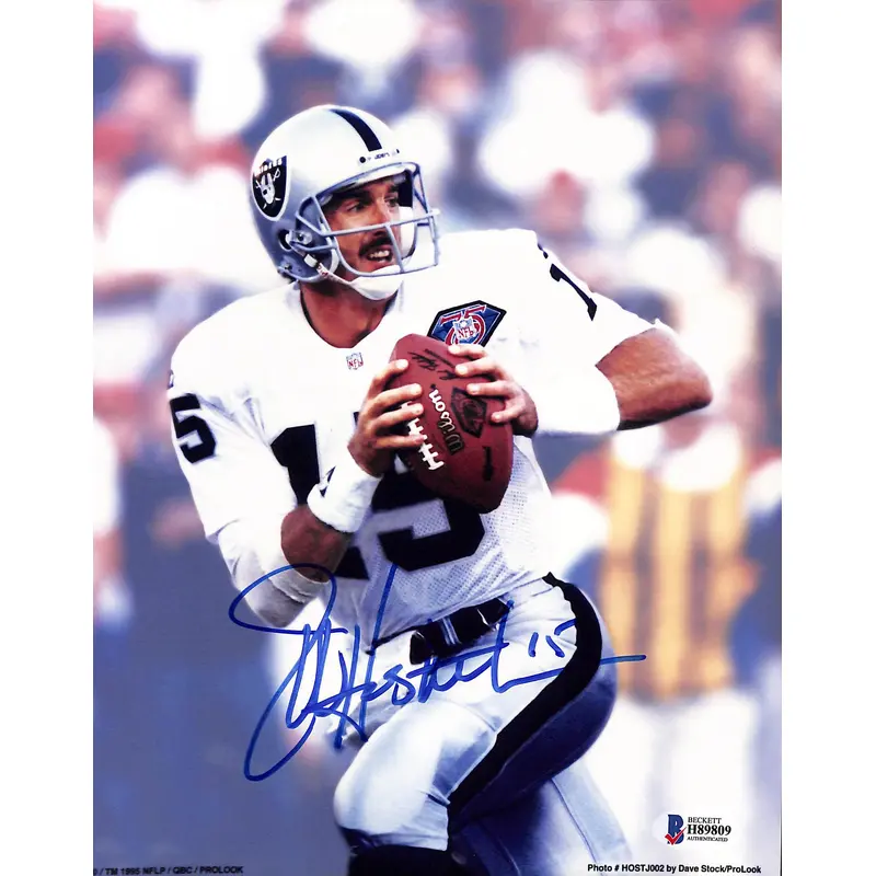 Raiders Jeff Hostetler Authentic Signed 8x10 Photo Autographed BAS 3