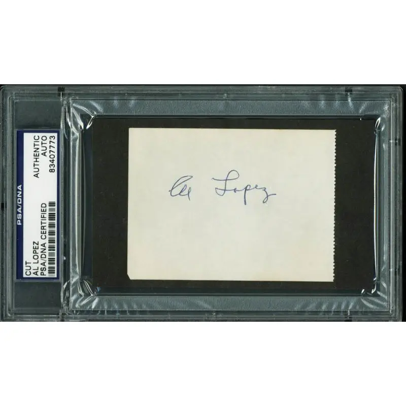 White Sox Al Lopez Authentic Signed 2.75X3.75 Cut Autographed PSA/DNA Slabbed