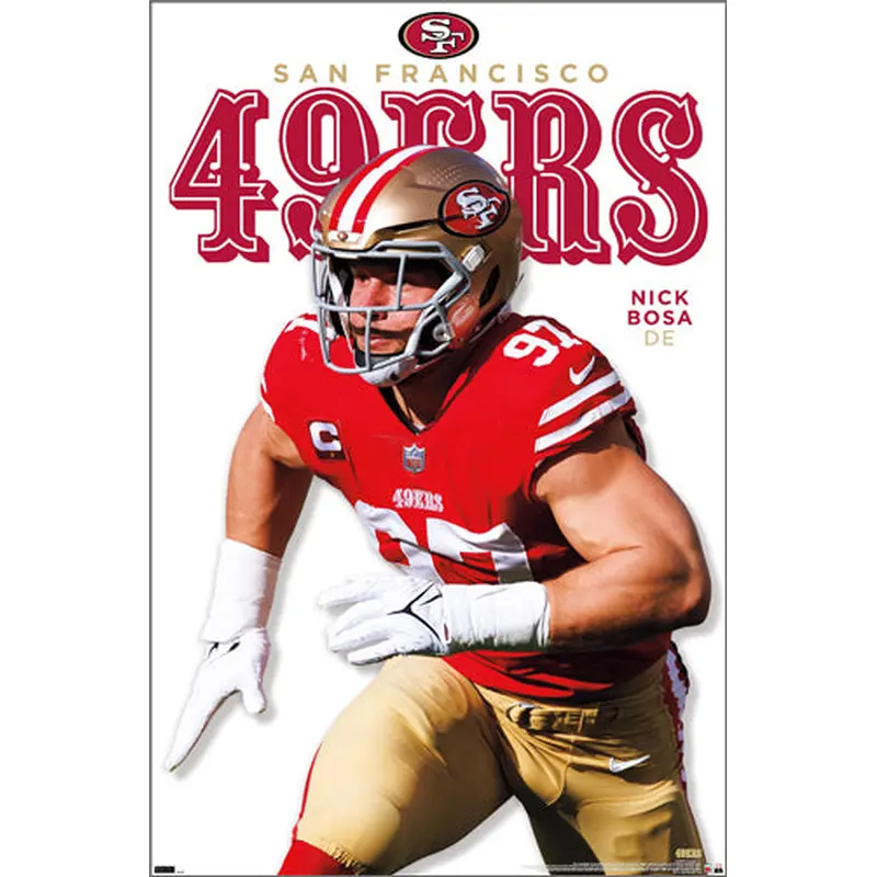 Nick Bosa "Superstar" San Francisco 49ers NFL Action Wall Poster - Costacos 2023