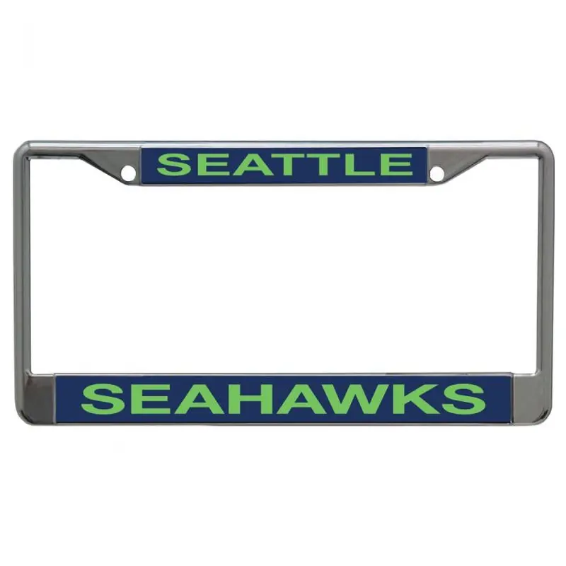SEATTLE SEAHAWKS LICENSE PLATE FRAME METALLIC