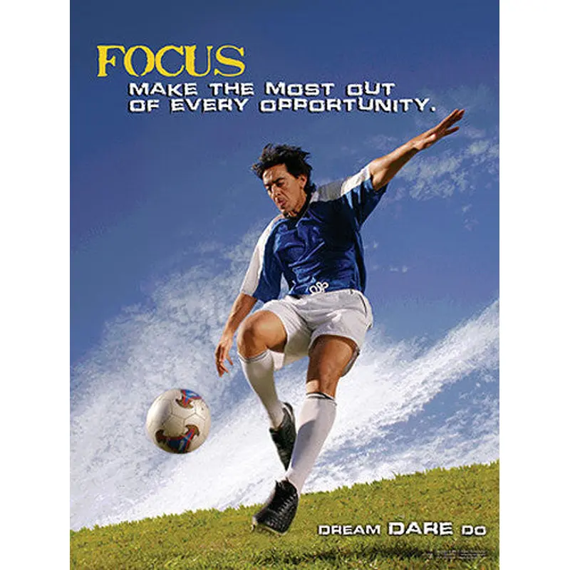 Soccer "Focus" Motivational Inspirational Poster - Jaguar Inc.