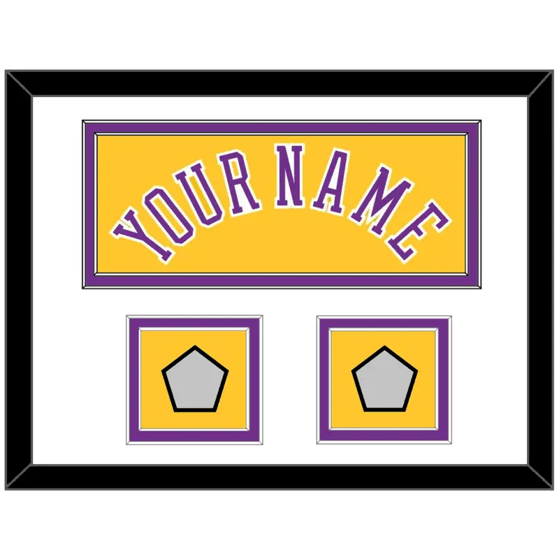 Los Angeles Name & 2 Trophy Patches - Home Yellow (1978-1997) - Double Mat 1