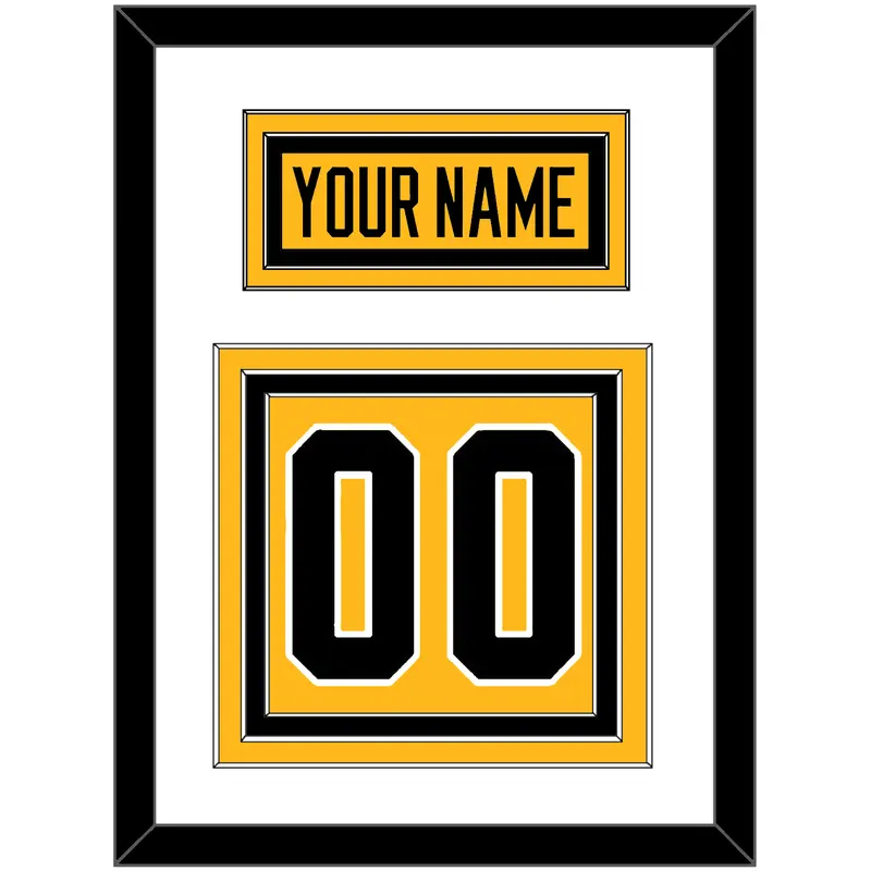 Pittsburgh Nameplate & Number (Back) - Alternate Gold (2018-2021) - Triple Mat 1