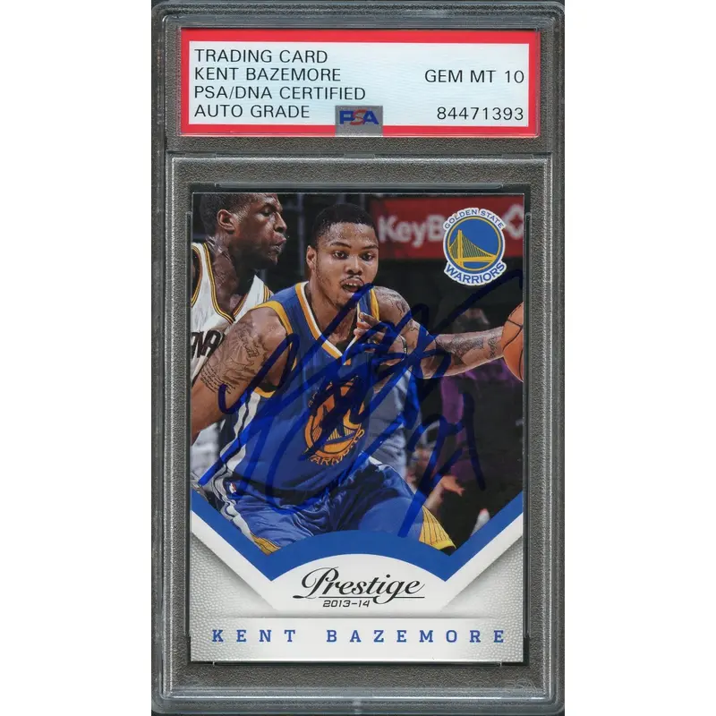 2013-14 Panini Prestige #54 KENT BAZEMORE Signed Card AUTO 10 PSA Slabbed Warriors