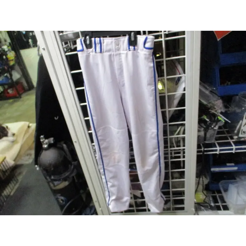 Used Combat Youth Open Bottom Baseball Pants White with Blue
