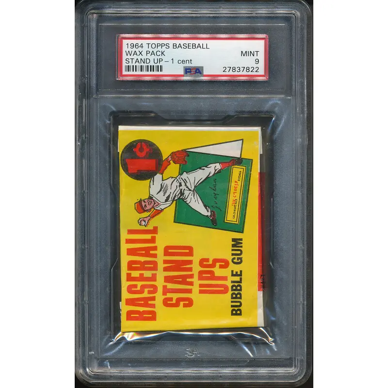 1964 Topps Baseball Stand Up Unopened 1 Cent Wax Pack PSA 9