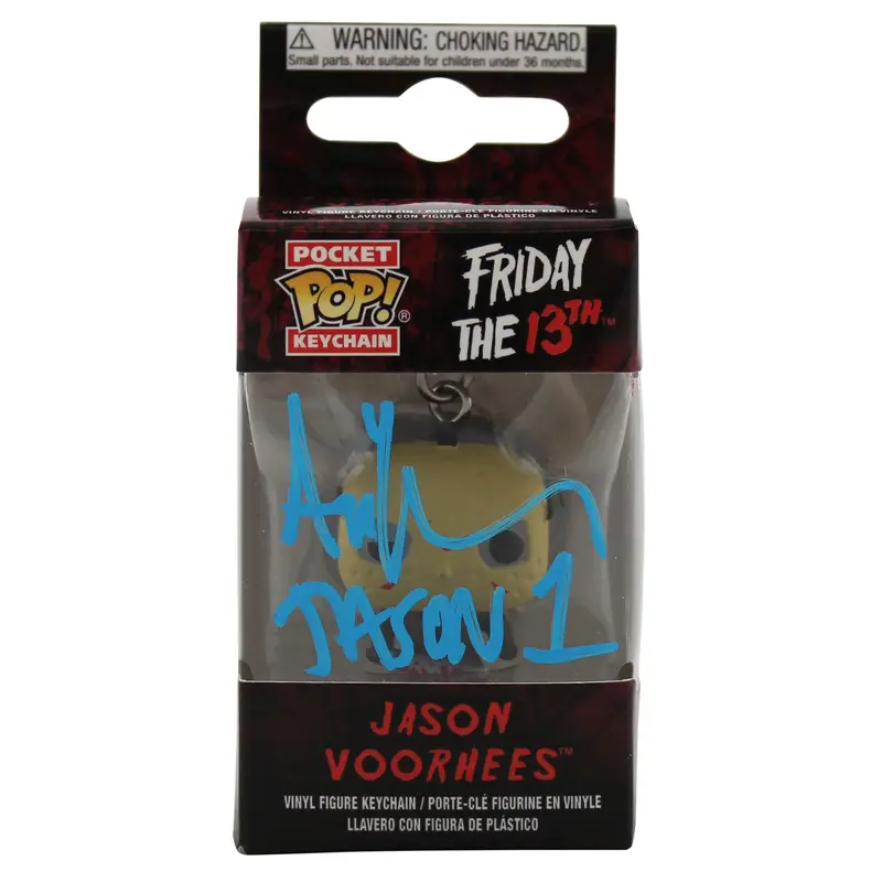Ari Lehman "Jason 1" Signed Keychain Funko Pop Vinyl Figure w/ Blue Sig BAS Wit