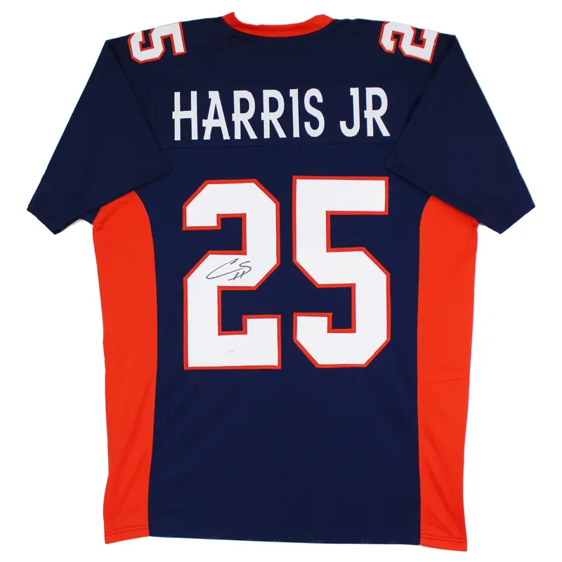 Chris Harris Jr. Authentic Signed Navy Blue Pro Style Jersey Autographed JSA