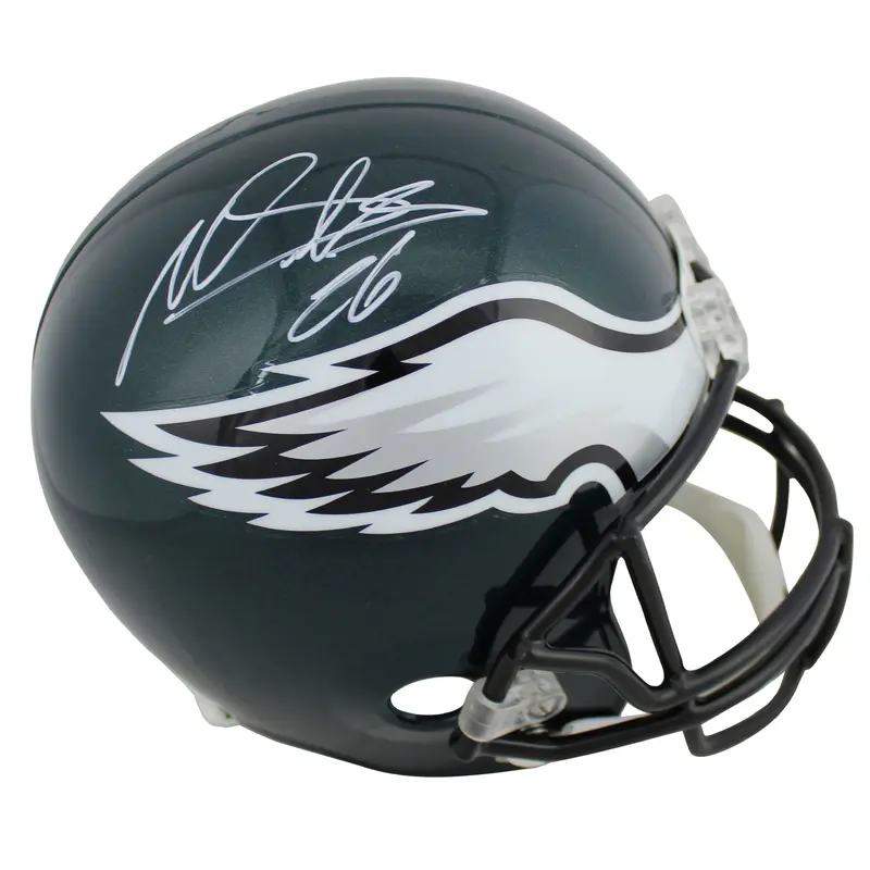 Eagles Miles Sanders Authentic Signed Riddell Full Size Rep Helmet JSA Witness