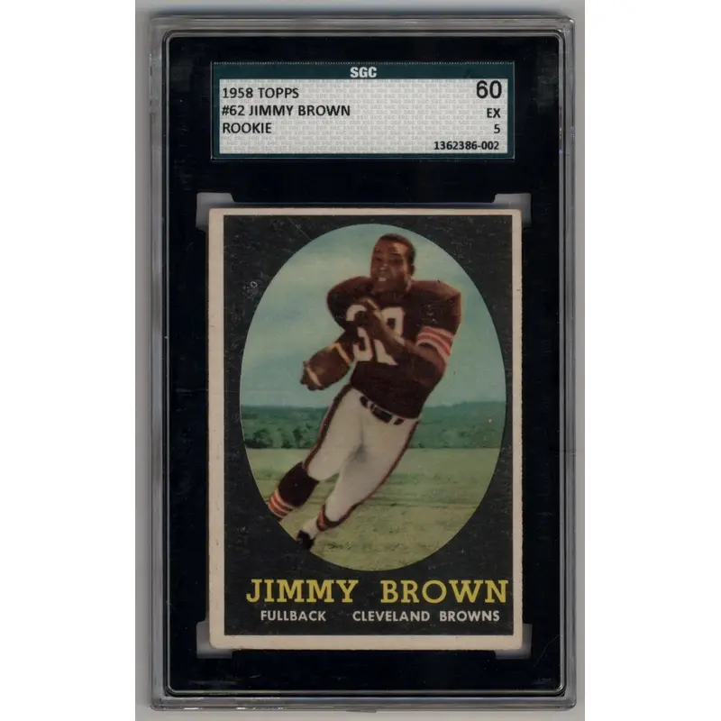 Jim Brown 1958 Topps #62 Rookie SGC 5 Excellent