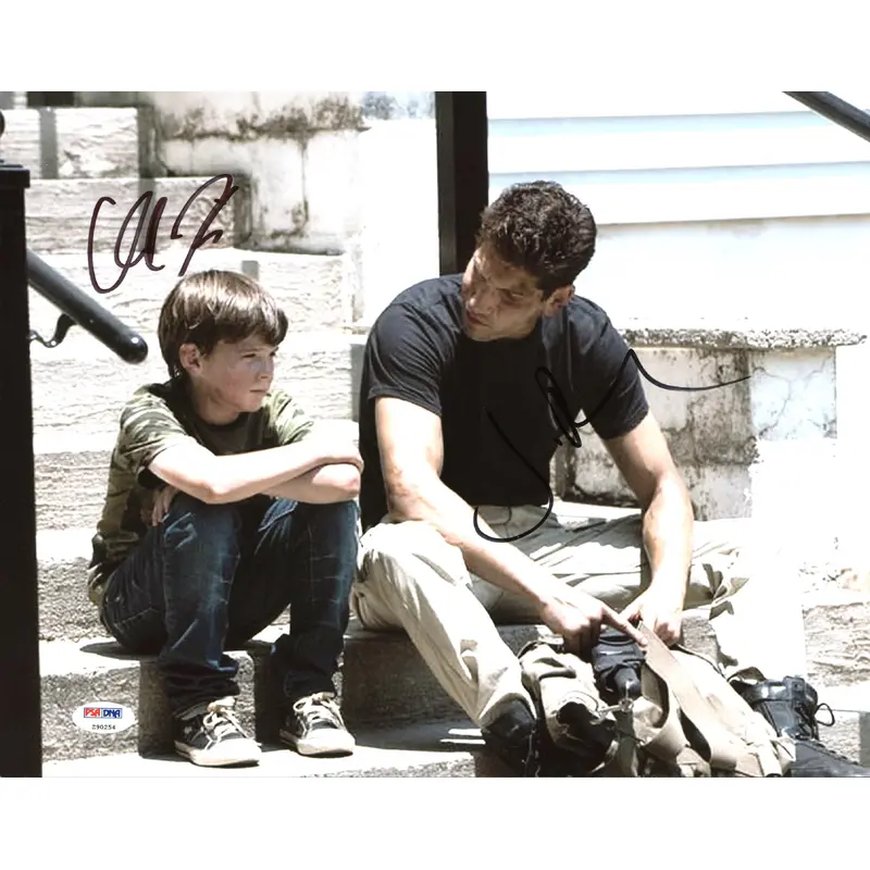 Jon Bernthal & Chandler Riggs The Walking Dead Signed 11X14 Photo PSA #Z90254