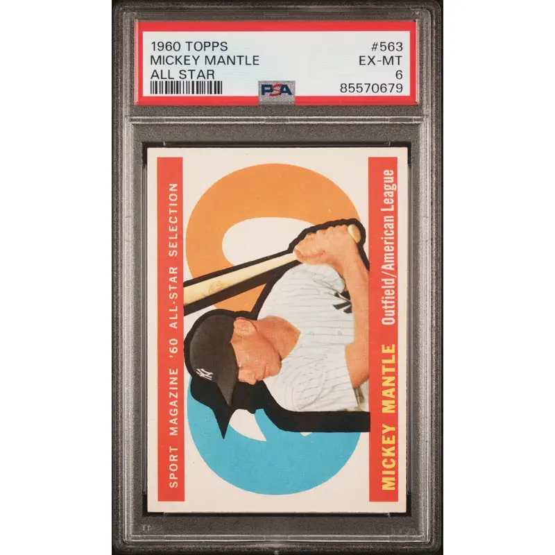 Mickey Mantle 1960 Topps All-Star #563 PSA 6 Ex-Mint
