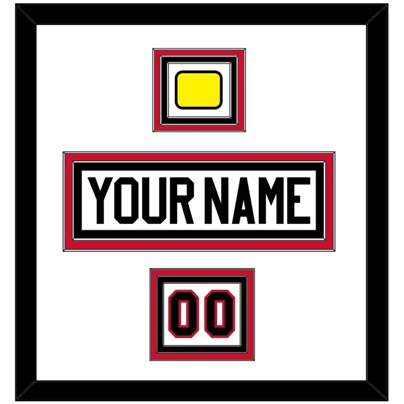 Chicago Nameplate, Number (Shoulder) & Jersey Logo Patch - Road White - Triple Mat 1