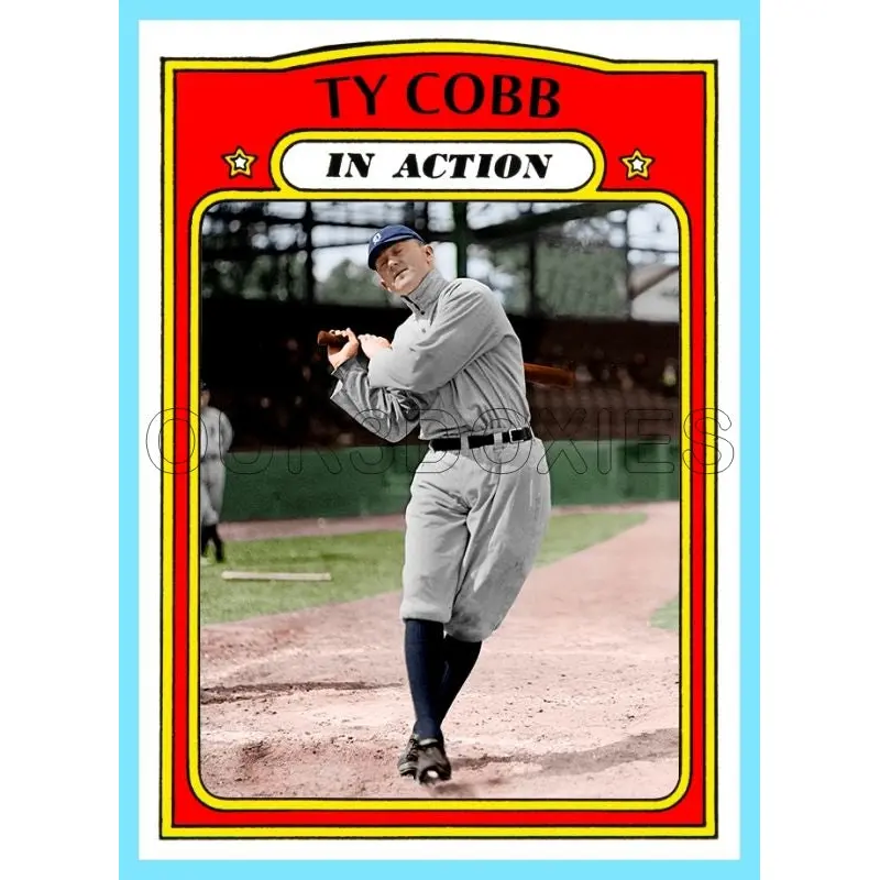 Ty Cobb In Action 1972 Topps Custom Card - 4737