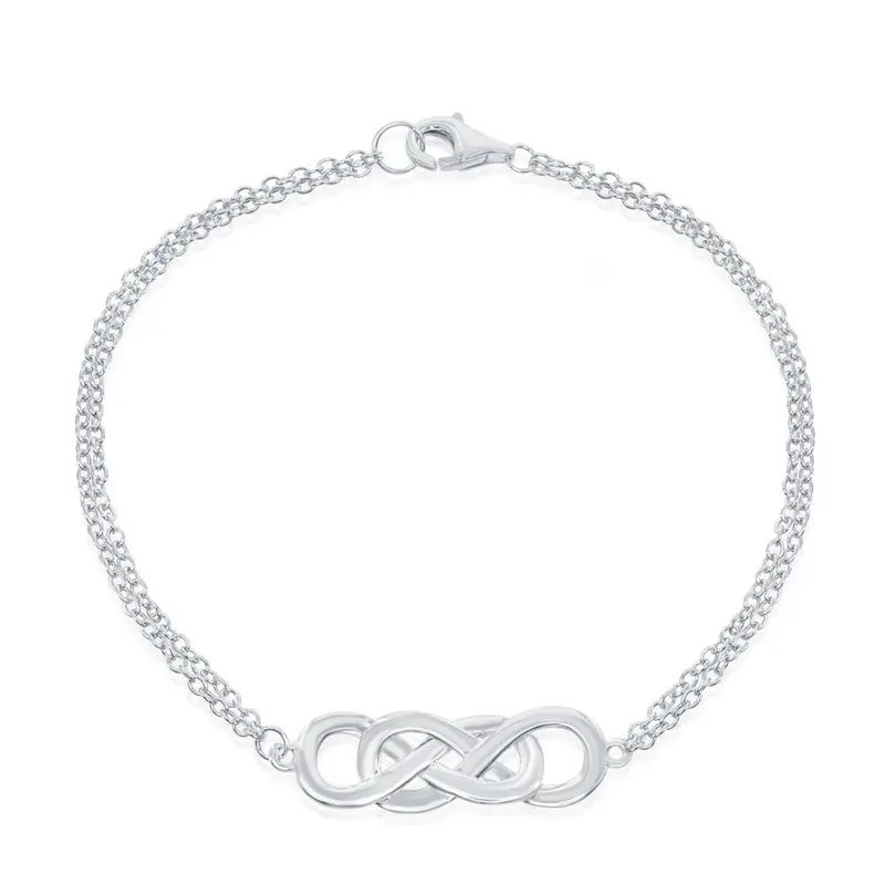Sterling Silver Double Infinity Double Strand Bracelet