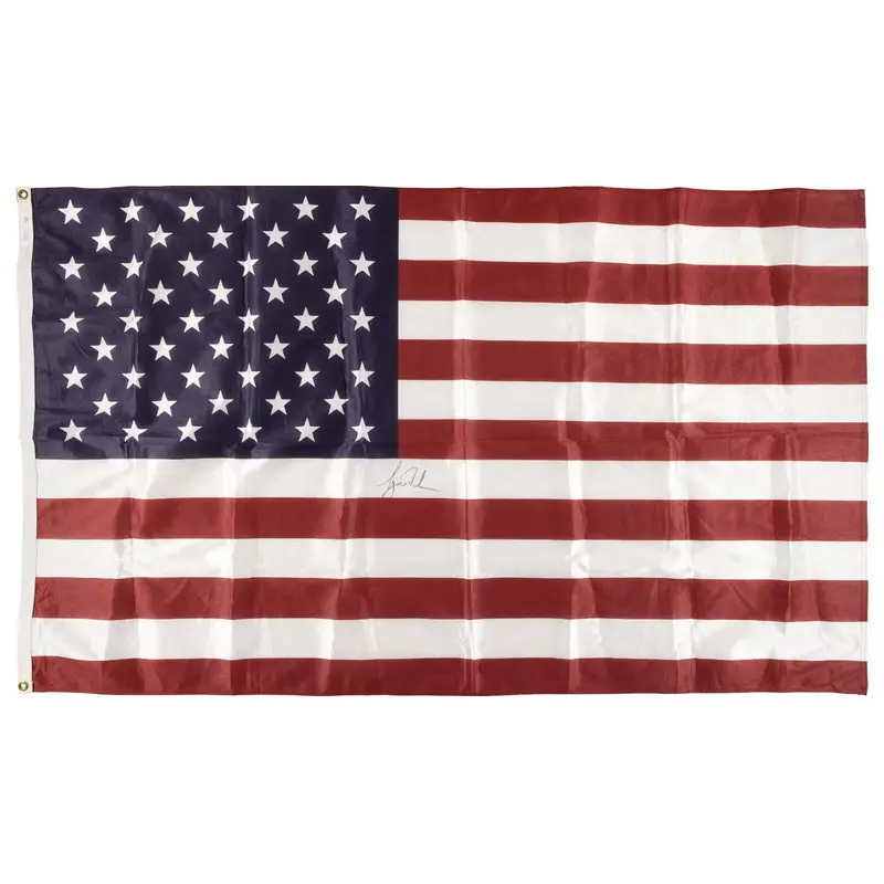 Tiger Woods Signed United States Flag From US Open Championship Game Beckett COA