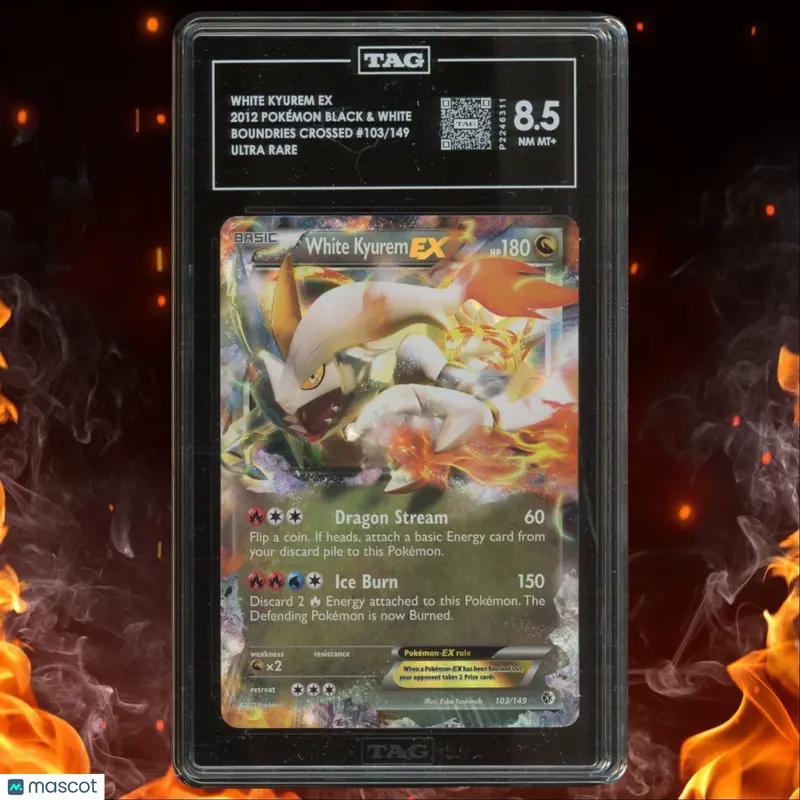 2012 Pokemon Boundaries Crossed White Kyurem EX Ultra Rare TAG 8.5 #103