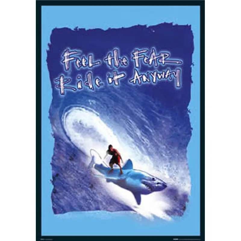 Surfing "Feel the Fear" (Surfing on a Shark) Poster - GB Posters 2004
