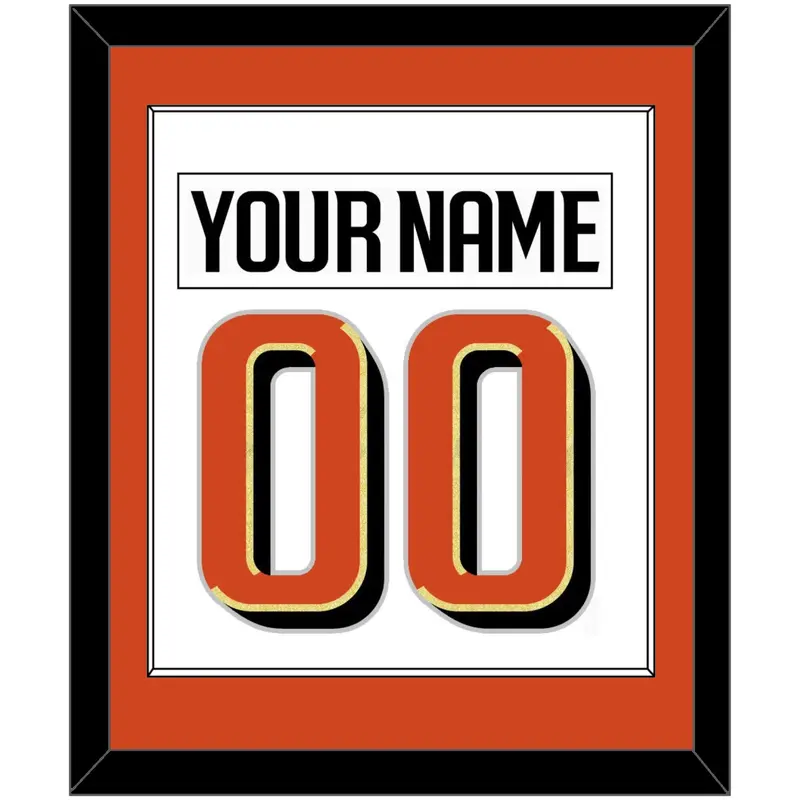Anaheim Nameplate & Number (Back) Combined - Road White - Single Mat 1