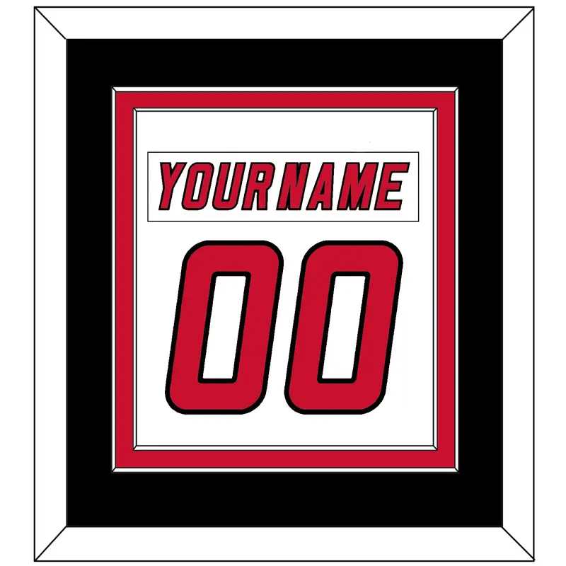 Carolina Nameplate & Number (Back) Combined - Road White (2007-2013) - Double Mat 3