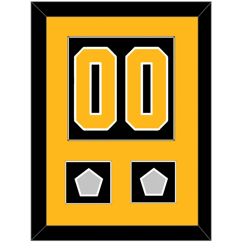 Pittsburgh Number (Back) & 2 Stanley Cup Champions Patches - Home Black - Single Mat 2