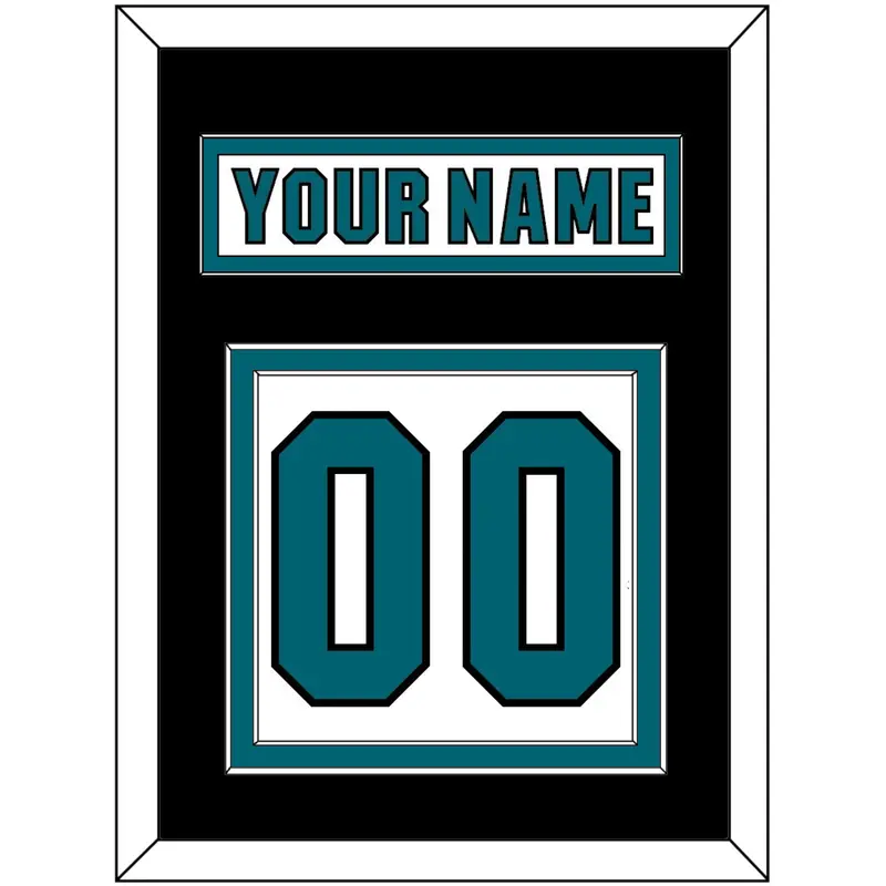 San Jose Nameplate & Number (Back) - Road White (2017-2022) - Double Mat 3