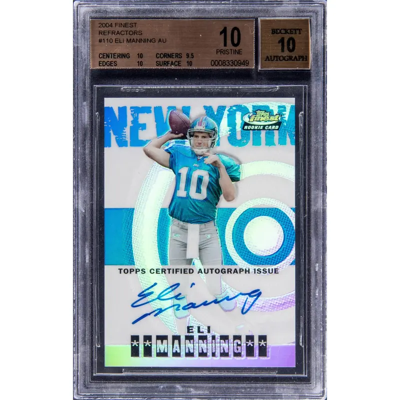 2004 Topps Finest Refractor #110 Eli Manning Auto RC BGS 10 PRISTINE Pop 4