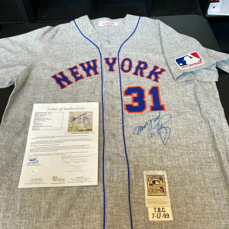 Mike Piazza Signed Game Used 1999 New York Mets Turn Back The Clock Jersey JSA