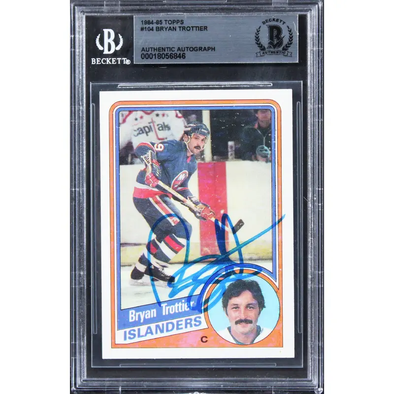 Islanders Bryan Trottier Authentic Signed 1984 Topps #104 Card BAS Slabbed 2