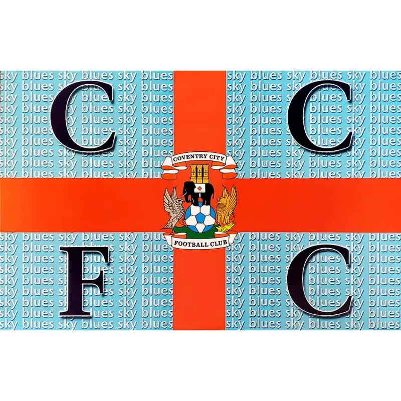 Coventry City Football Club Official Team Crest Logo Poster - U.K. Posters