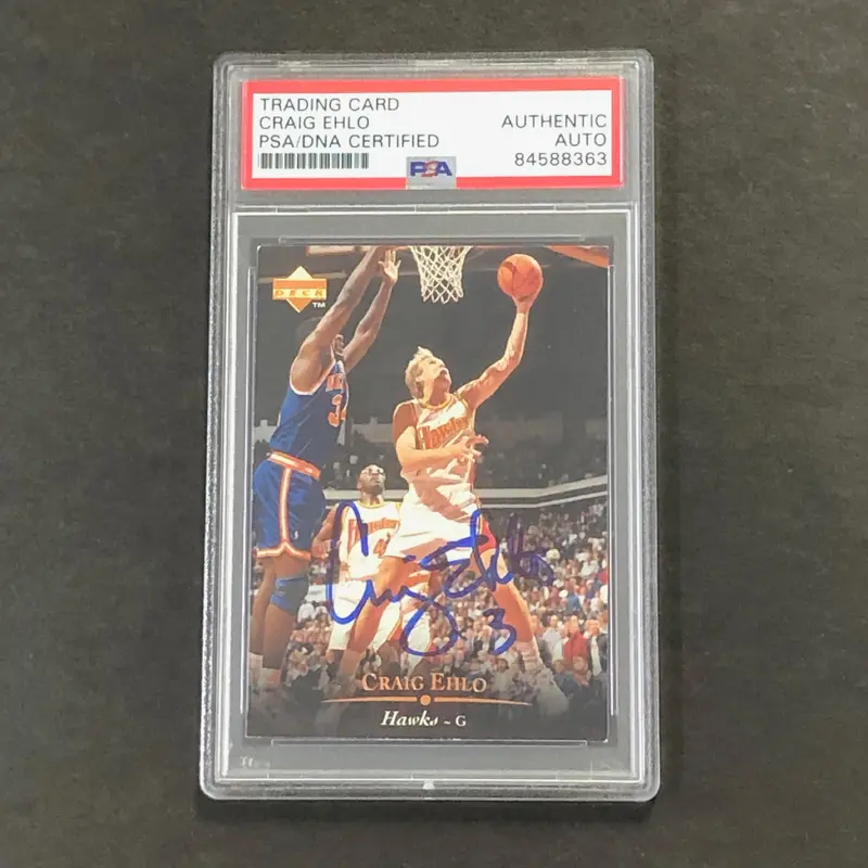 1995-96 Upper Deck #86 Craig Ehlo Signed Card AUTO PSA Slabbed Hawks