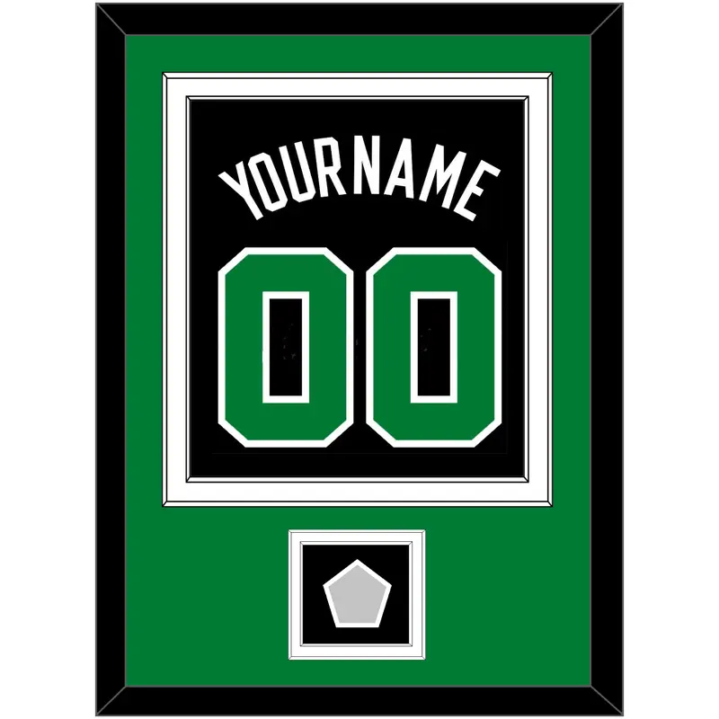 Boston Name & Number With Trophy Patch - Black Statement - Double Mat 2