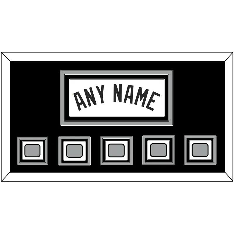 San Antonio Name With 5 Champions Trophy Patches - Home White (1989-2002) - Triple Mat 2
