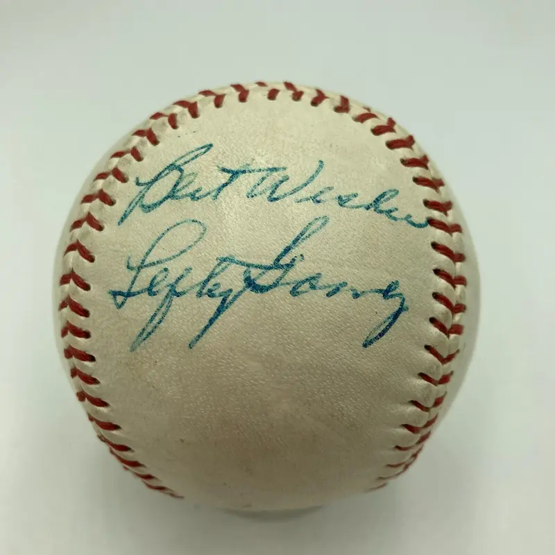 Lefty Gomez Signed 1950's Vintage Baseball JSA COA