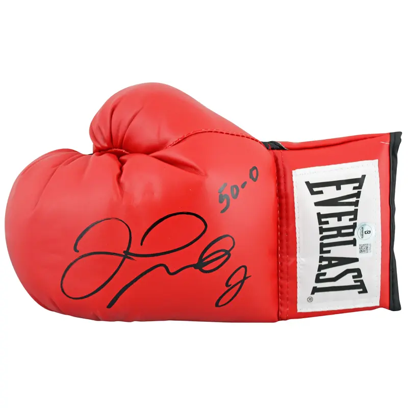 Floyd Mayweather Jr 50-0 Signed Red Left Hand Everlast Boxing Glove BAS #BP00970