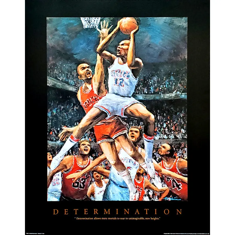 Basketball "Determination" Inspirational Motivational 22x28 Wall Poster - Front Line
