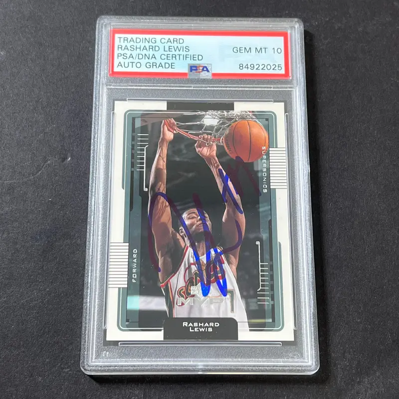 2001 Upper Deck #157 Rashard Lewis Signed Card AUTO 10 PSA/DNA Slabbed Sonics