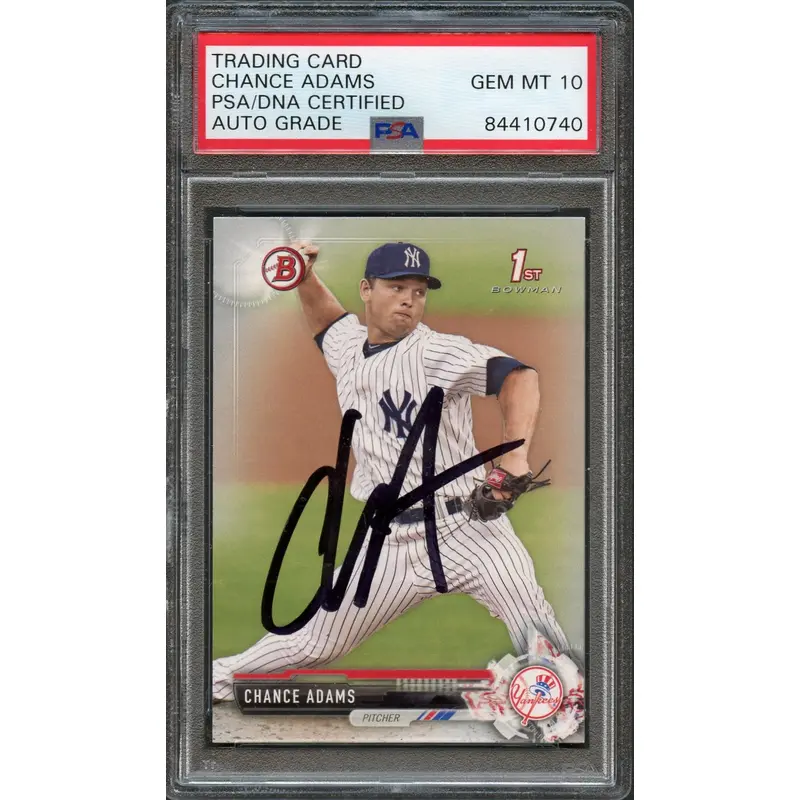 2017 BOWMAN #BP31 Chance Adams Signed Card PSA Slabbed Auto 10 Yankees