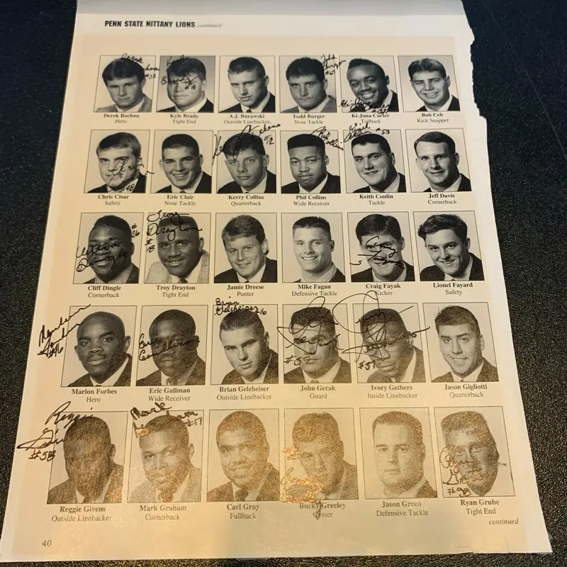 1994 Penn State Nittany Lions National Champions Team Signed Program Page