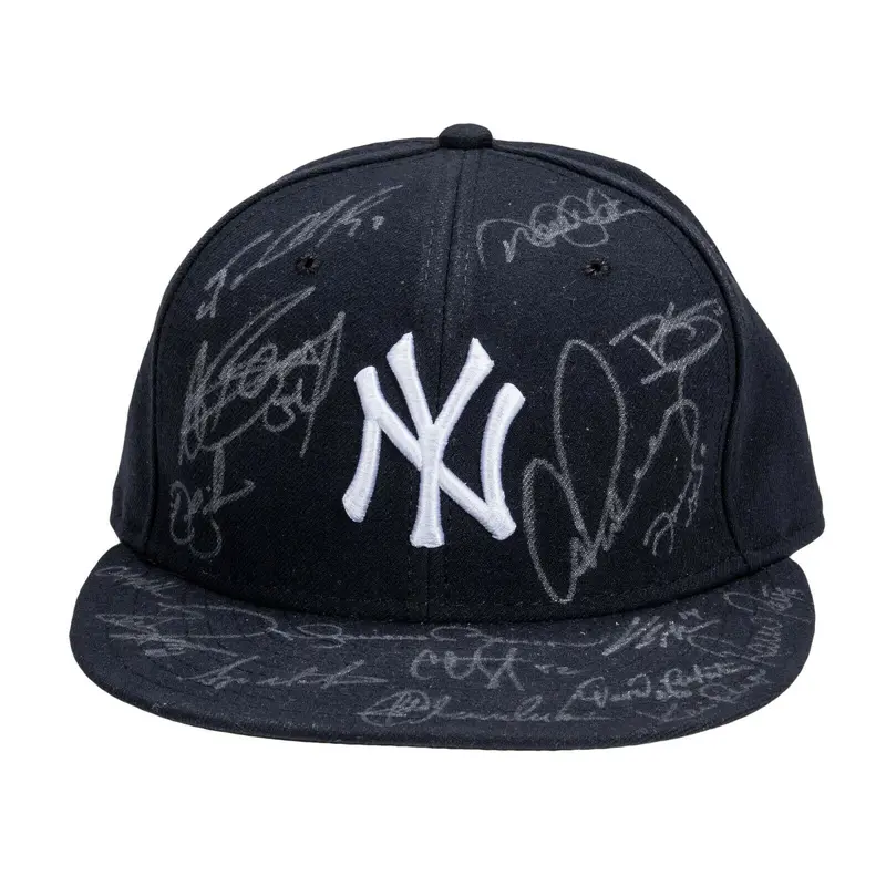 2010 New York Yankees Team Signed Hat Derek Jeter Mariano Rivera Arod PSA DNA