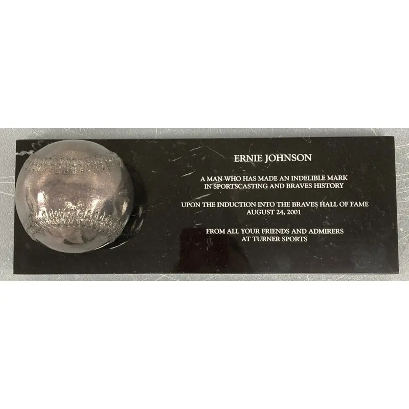 Ernie Johnson Original 2001 Atlanta Braves Hall Of Fame Induction Trophy