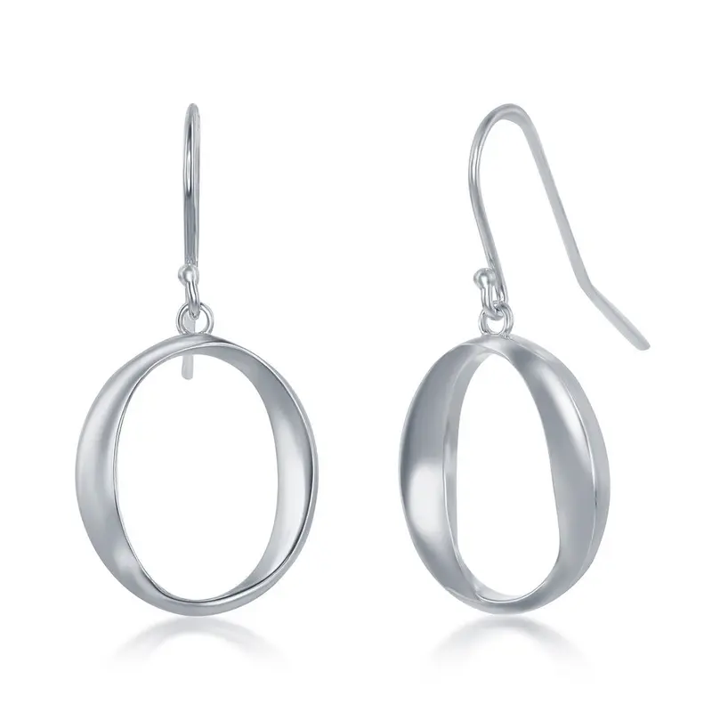 Sterling Silver 'O' Dangling Earrings
