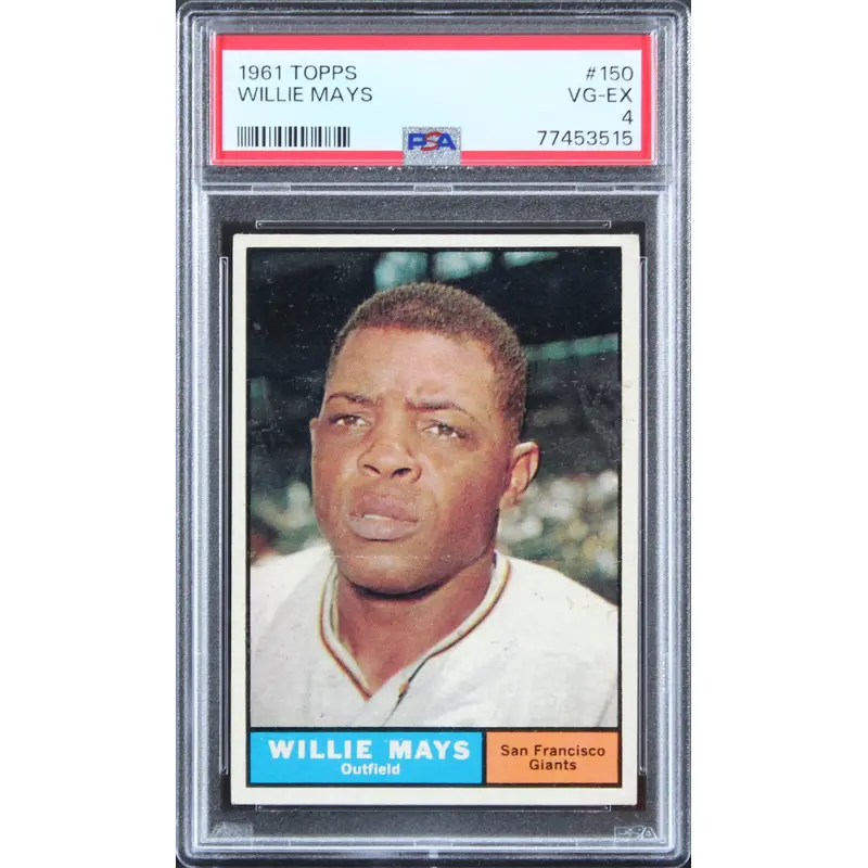Giants Willie Mays 1961 Topps #150 Card Graded VG-EX-4 PSA Slabbed