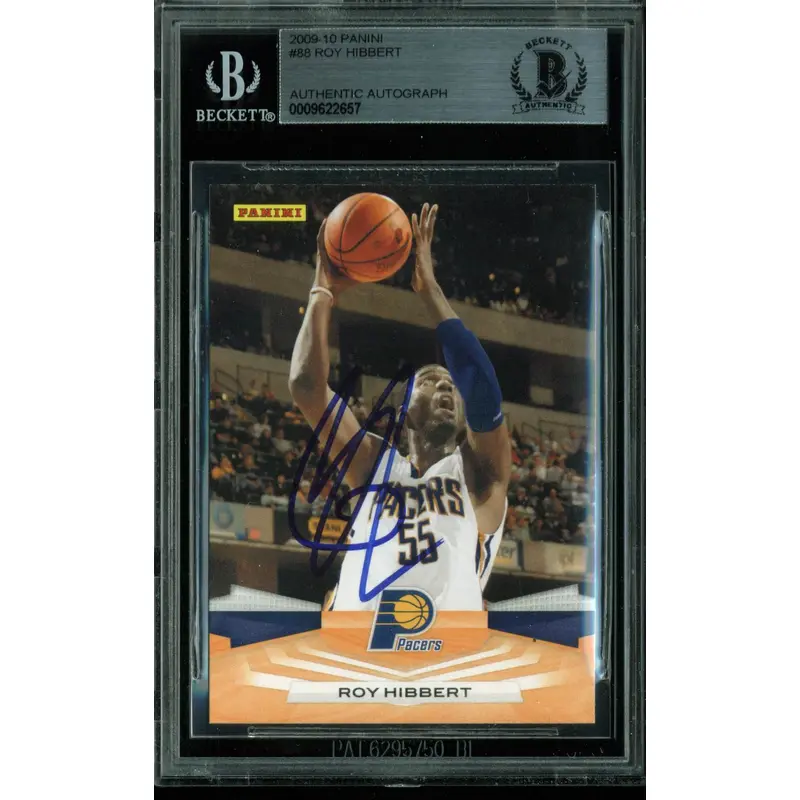 Pacers Roy Hibbert Authentic Signed Card 2009 Panini #88 BAS Slabbed