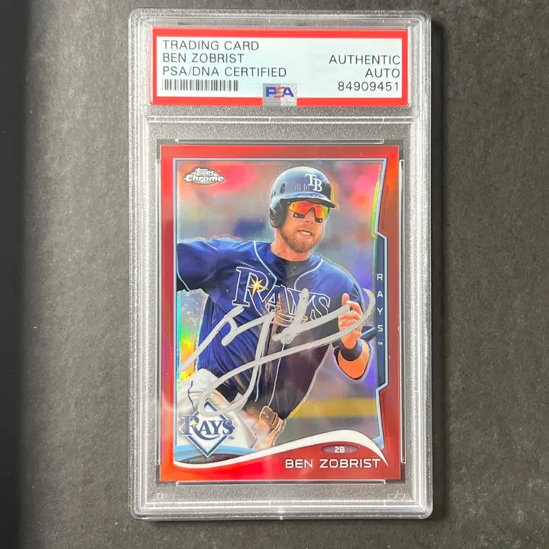 2013 Topps Chrome #101 LE 21/25 Ben Zobrist Signed Card PSA Slabbed AUTO Rays