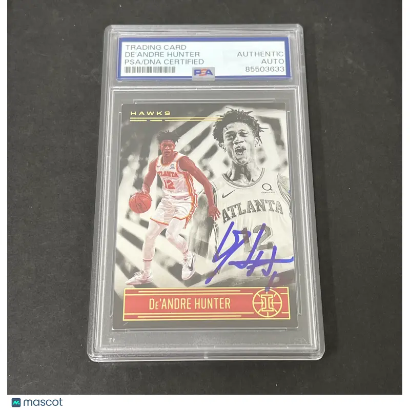 2020-21 Panini Illusions #27 De'Andre Hunter signed card PSA Hawks