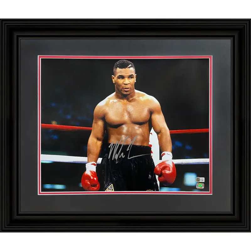 Mike Tyson Autographed Boxing (Horizontal) Deluxe Framed 16x20 Photo - JSA